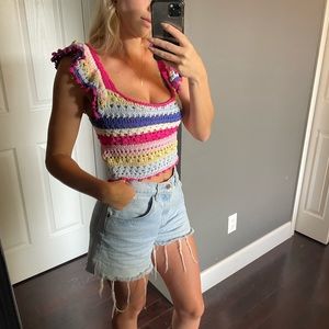 Crochet zara knit top